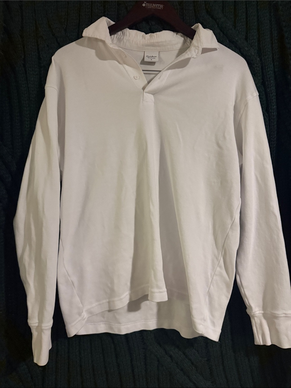 Outdoor Voices White Long Sleeve Polo Shirt